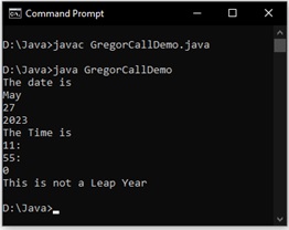 Calendar Class and Gregorian Calendar Class in Java