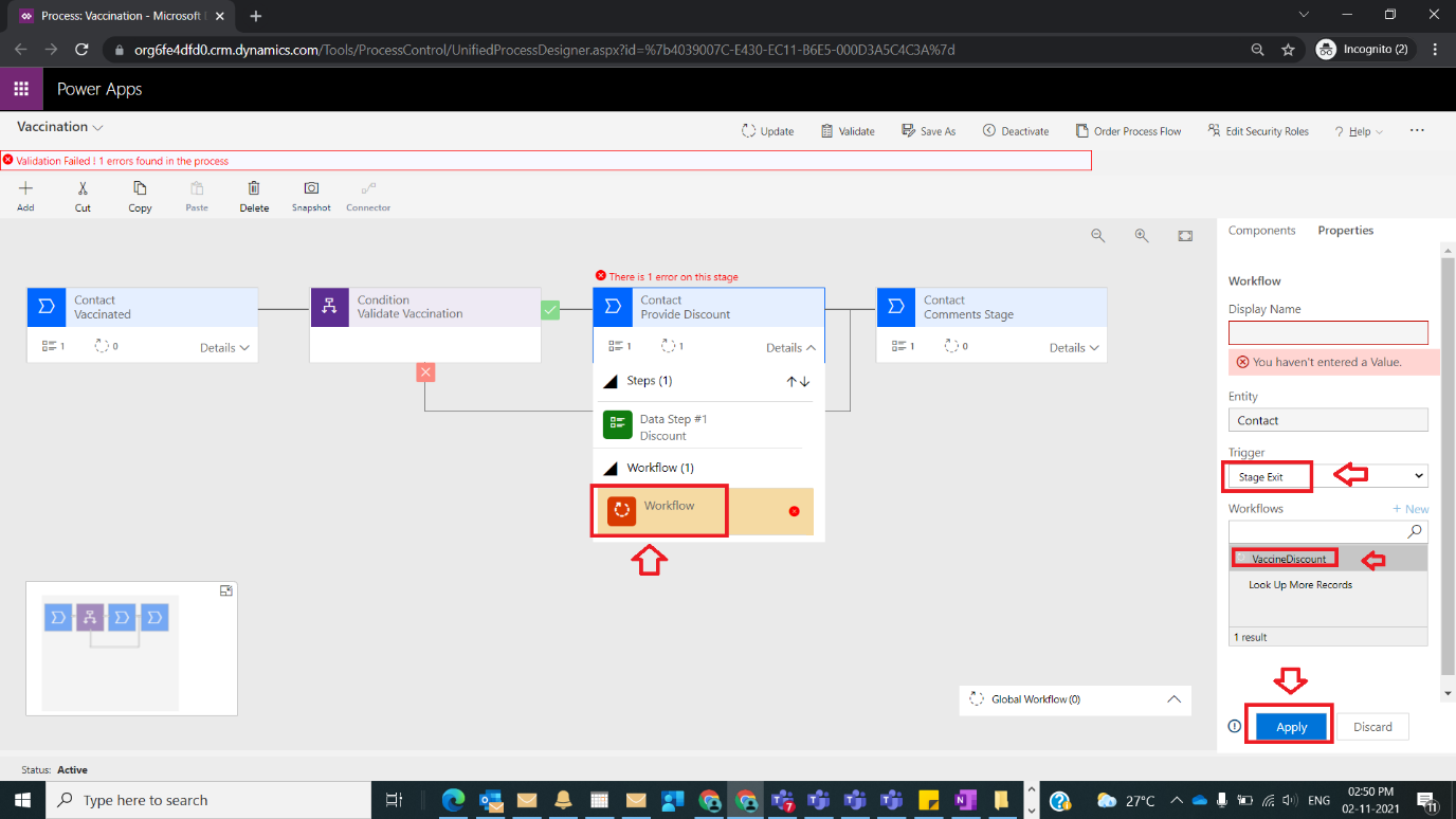 Call Workflow From BPF in Dynamics CRM Figure 4