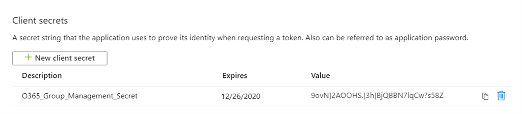 Client secrets