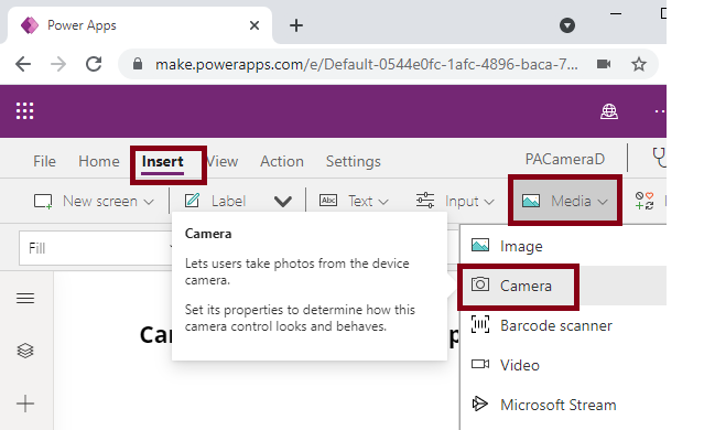 Camera Control In Power Apps