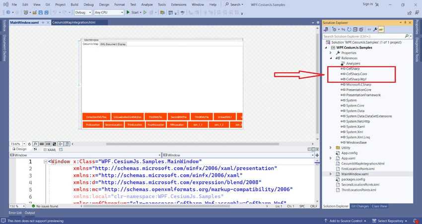 CesiumJS Sample in WPF Application