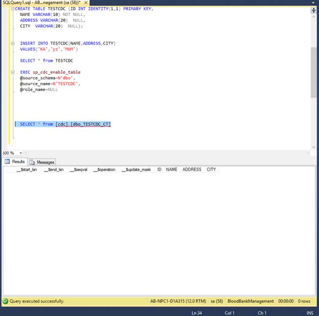 Change Data Capture In SQL Server