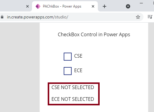 Check Box Control In Power Apps