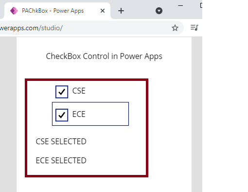 Check Box Control In Power Apps