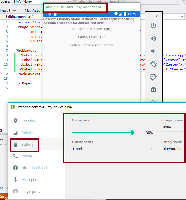 Check The Battery Information In Xamarin Forms application Using Xamarin Essentials For Android And UWP