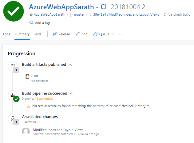 CI-CD in Azure Web Apps using Azure DevOps and Visual Studio