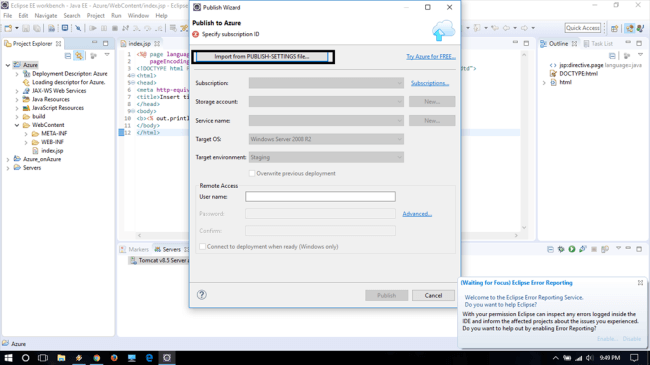 Publish Azure Cloud Service