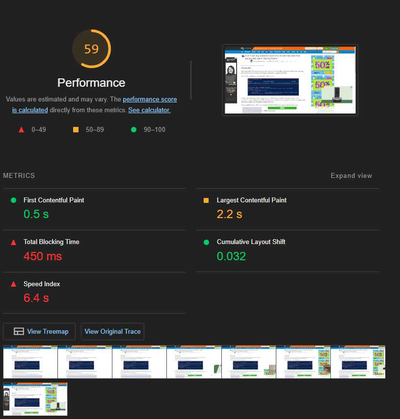 lighthouse performance header
