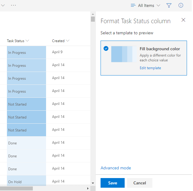 Column Formatting In SharePoint Online No Coding