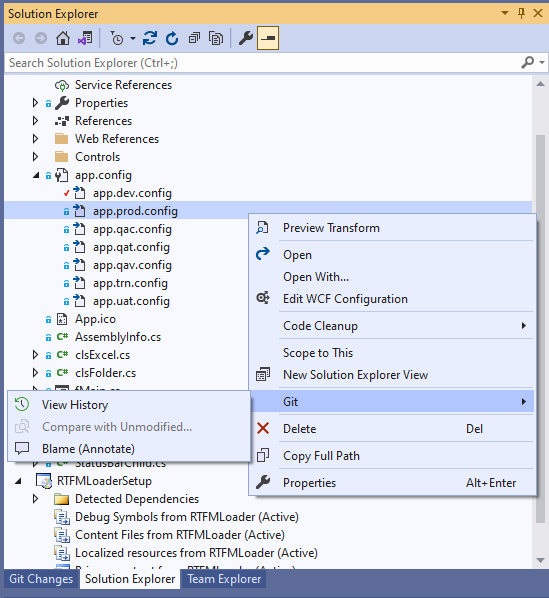 Browse repos, compare branches & commits - Visual Studio (Windows