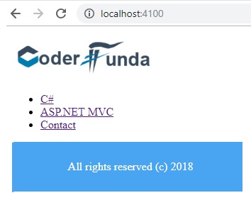 Components, Router Outlet, Menus & Button click event in Angular 6