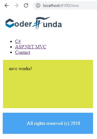 Components, Router Outlet, Menus & Button click event in Angular 6
