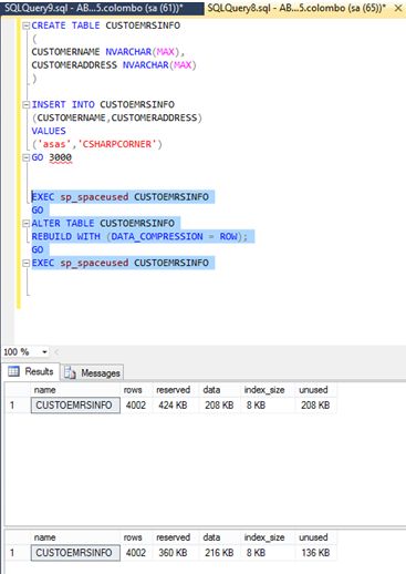 Compression In SQL Server
