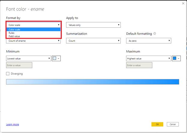 Conditional Formatting By Font Color In Power BI