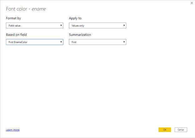 Conditional Formatting By Font Color In Power BI