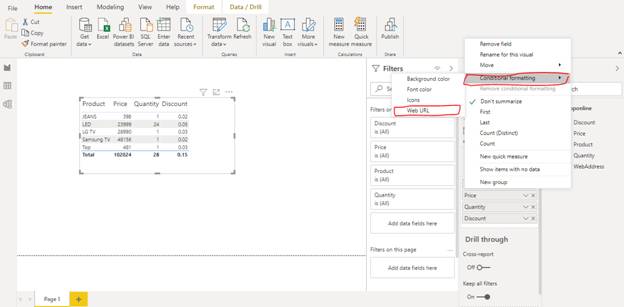 Conditional Formatting By Web URL In Power BI