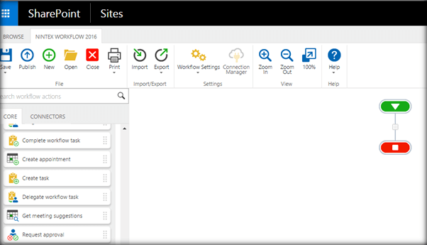 Nintex Workflow designer