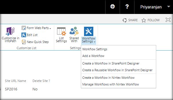 Create a Workflow in Nintex Workflow