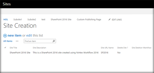 Site Deletion Workflow