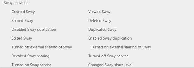 Sway activities