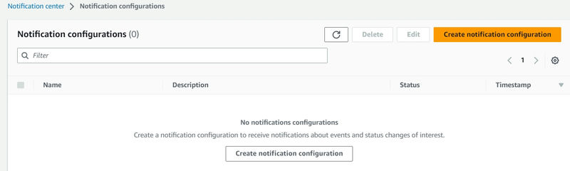 Configure AWS User Notifications for AWS Services