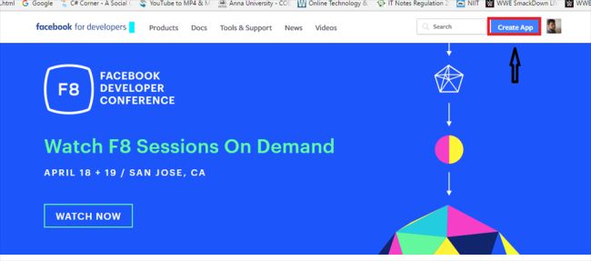 create app with Facebook developer