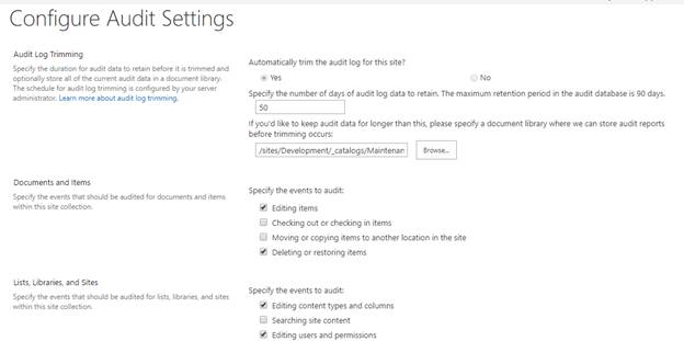 SharePoint configuring