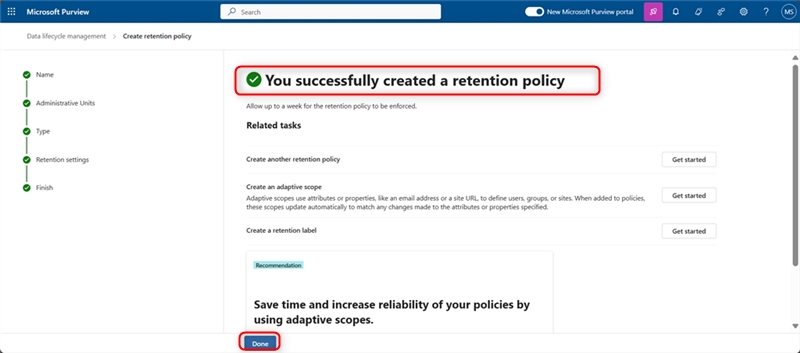 Successfully created