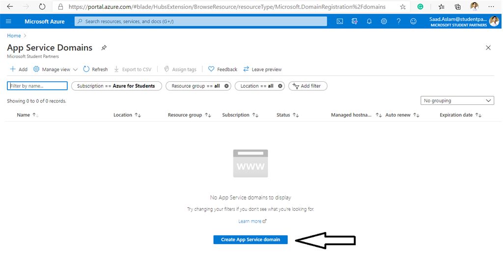 Configuring A Custom Domain Name For Your Github Pages Site Using Azure App Service Domains