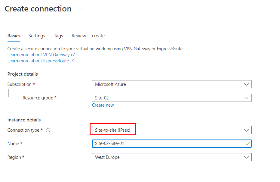 Configuring BGP Tunnel in Azure