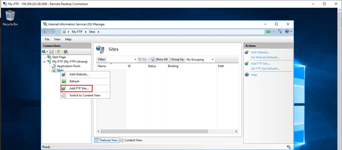 Configuring FTP Server In Microsoft Azure