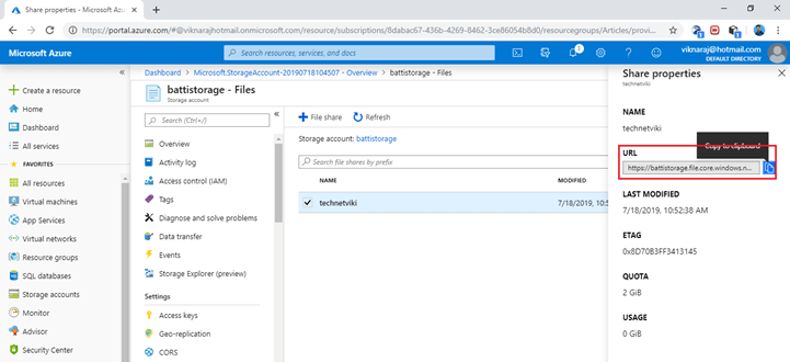 Configuring Storage Account In Azure