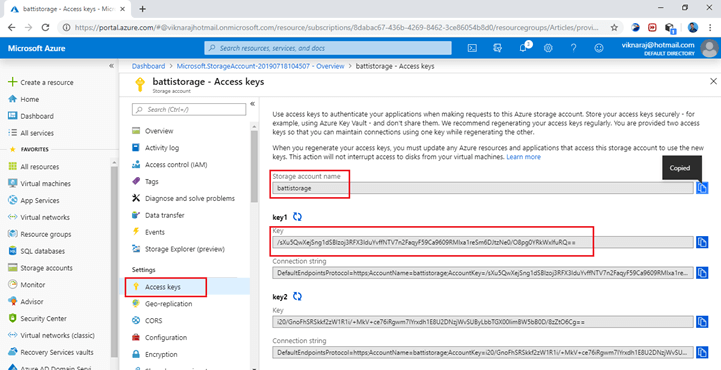Configuring Storage Account In Azure