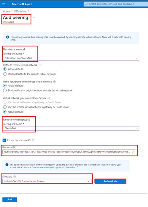 Configuring VNet Peering From Different Azure Active Directory Tenants
