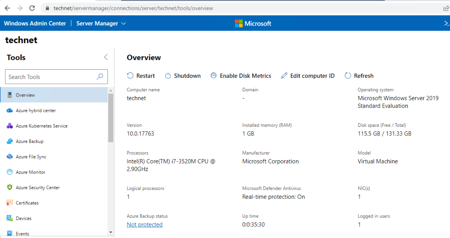 Configuring Windows Admin Center (WAC)