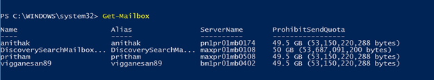 Get-Mailbox
