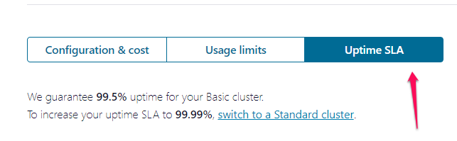 Basic vs Standard Cluster SLA