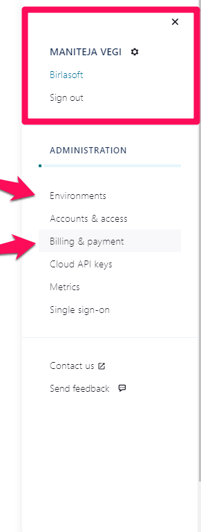 Kafka PAAS Services Menu