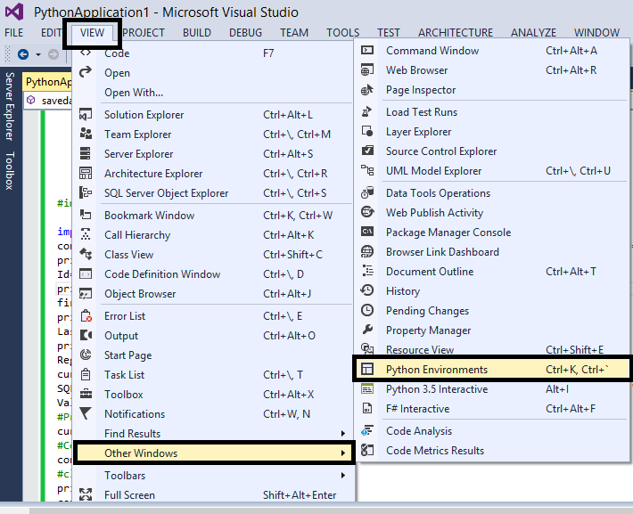 Connecting Python To SQL Server, For Inserting Record
