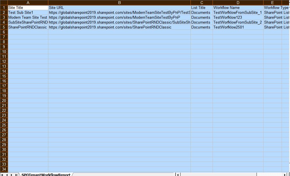 CSV-Report-Get-all-workflows-from-SharePoint-Online-Tenant-using-PowerShell-CSOM