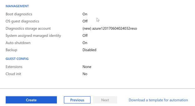 Construct Azure Virtual Machine