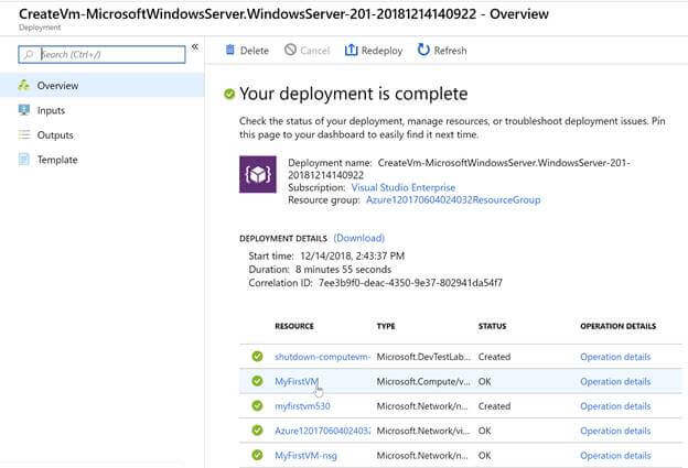Construct Azure Virtual Machine