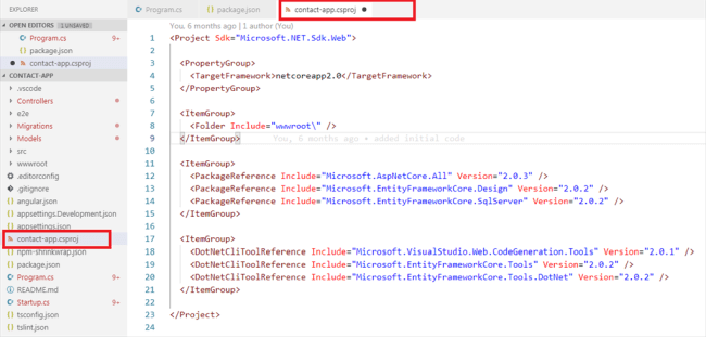 Contact Application - Upgrade ASP.NET Core 2.0 To 2.1
