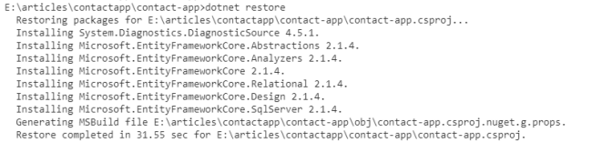 Contact Application - Upgrade ASP.NET Core 2.0 To 2.1
