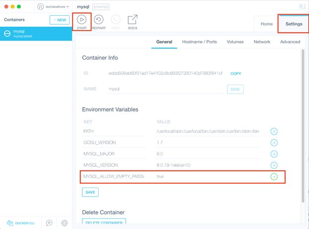 Containerised MySQL On Mac Using Kitematic