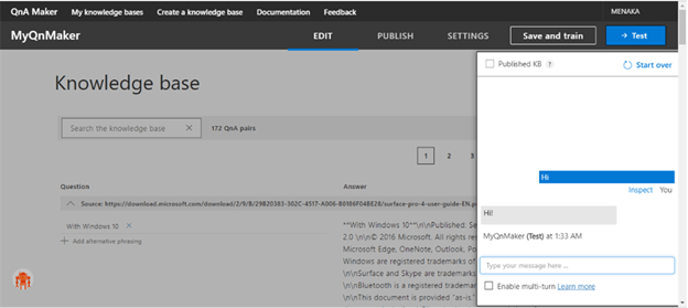 Create A Conversational Bot Using Azure QnA Maker Cognitive Service