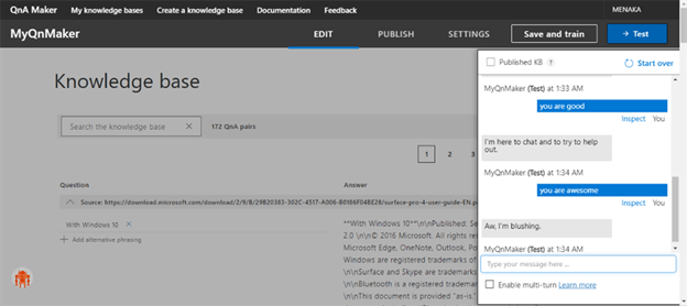 Create A Conversational Bot Using Azure QnA Maker Cognitive Service