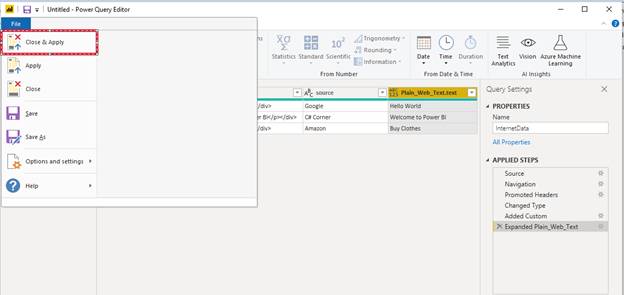 Convert Data From HTML To Plain Text In Power BI