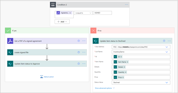 Convert Html, Merge PDFs and Adobe Sign Approval using Power Automate