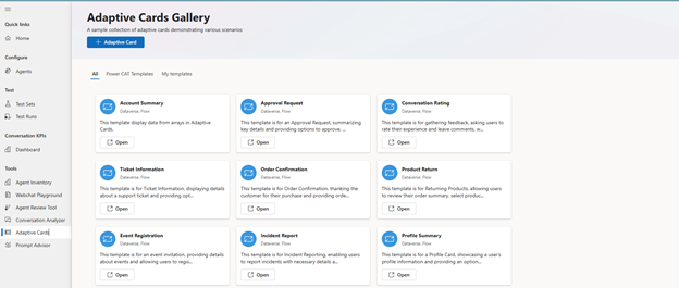 Adaptive Cards Gallery
